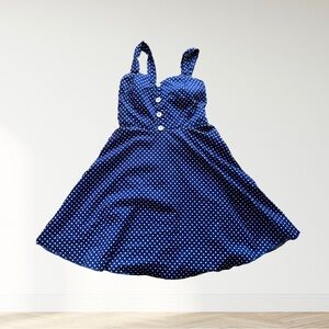 Navy Polka Dot Dress